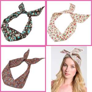 Gossip girl flower pattern wire scarf tie headband hairband hair 