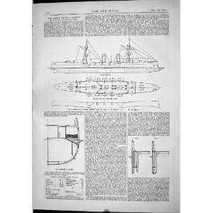  1889 Engineering Italian Cruiser Piemonte Watts Ship 
