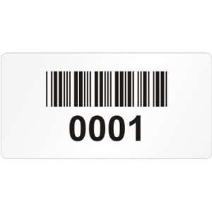   Label With Barcode, 1 x 2 Tamperproof Checkers