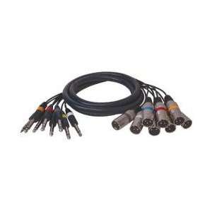 Stellar Labs 24 9805 6 FT EIGHT CHANNEL XLR TO 1/4 INCH SNAKE CABLE 