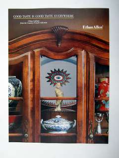 Ethan Allen Country French Collection China Cabinet 1986 print Ad 