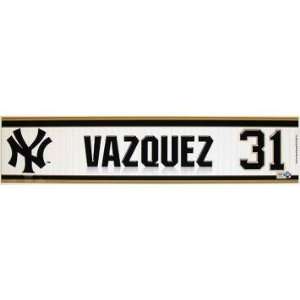 Javier Vazquez #31 2010 Yankees Game Used Locker Room Nameplate (MLB 