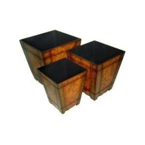  Cheungs Rattan FP 2486 3 Wooden Square Tapered Planter 