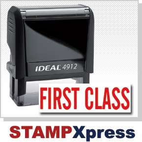FIRST CLASS Ideal 4912 (Ideal 80) Red Self Inking Rubber Stamp  