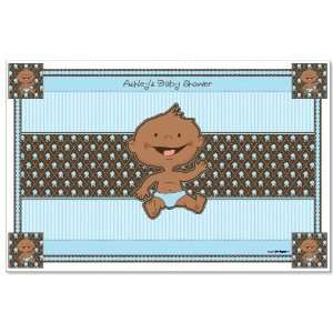   Boy African American Personalized Baby Shower Placemats Toys & Games