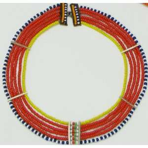  Maasai Girls Red Ring Necklace Jewelry