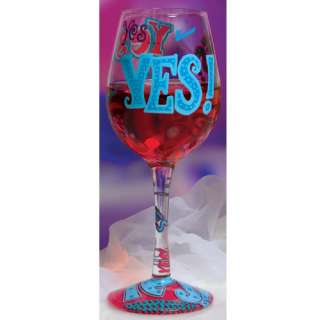YES* Lolita Hand Painted Wine Glass NIB  