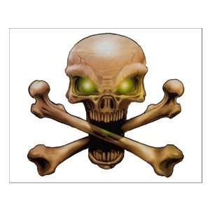  Small Poster Skull and Crossbones with Green Eyes 