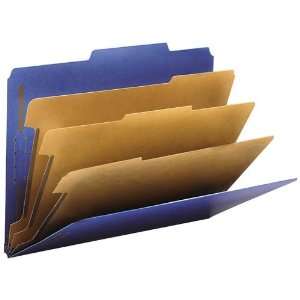  Classification Folders, 3 Dividers, Letter, 10/BX, Blue 