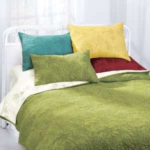  Citron Reversible Caterina Coverlet   Twin