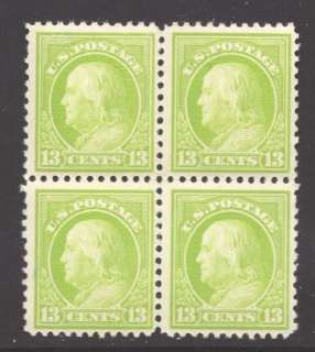 513 VF MNH OG BEAUTIFUL 13¢ FRANKLIN BLOCK OF 4 (REM #513 353 