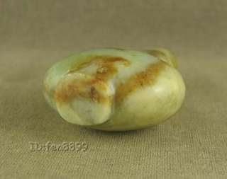 LONG NECK CHINESE JADE SNUFF BOTTLE  