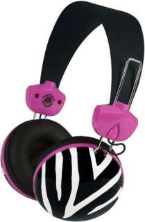   Large Headphone Black Zebra Hot Pink by Merkury 