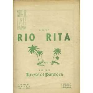  Rio Rita Program NORD Light Opera Krewe of Pandora 1950 