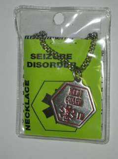 MEDICAL IDENTIFICATION ID NECKLACE SEIZURE DISORDER  