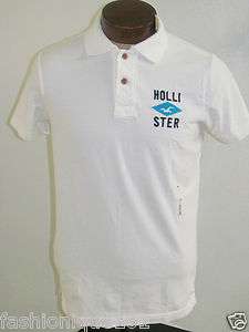 NWT HOLLISTER MENS DALEY RANCH WHITE POLO SHORT SLEEVE T SHIRT SIZE 