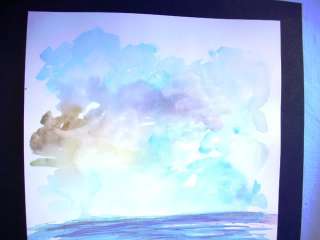 Peterson ORIGINAL fine ART watercolor SEASCAPE SKY painting SIGNED 