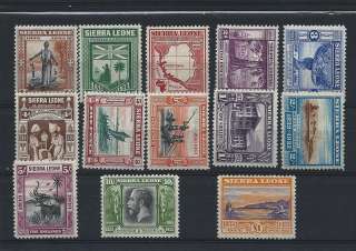 SIERRA LEONE 1933 , stamps WILBERFORCE SET (S.G. 168/180)  