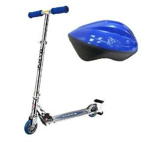    Razor Spark Scooter Blue with Blue Youth Helmet
