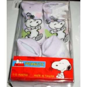  Peanuts Baby Snoopy 2 Pair Socks   Size 0 12 Months Baby