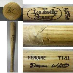 Devon White Game Used Louisville Slugger Cracked Bat   Game Used MLB 