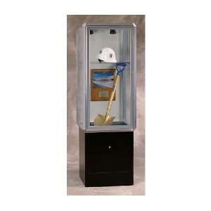   Display Case with Pedestal Base and Lighting 24W Chrome Frame Clear