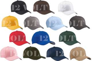 12 LOT 6277 FLEX FIT TWILL BASEBALL CAP HAT GRAY FITTED  