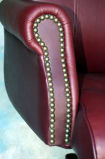 Genuine Leather Burgundy Executive Office Chair  