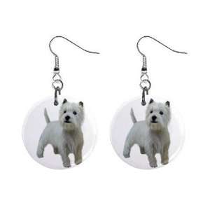 West Highland White Terriers   Westies   Dog Button Earrings 12111836