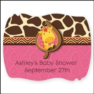  Giraffe Girl   16 Squiggle Personalized Baby Shower 