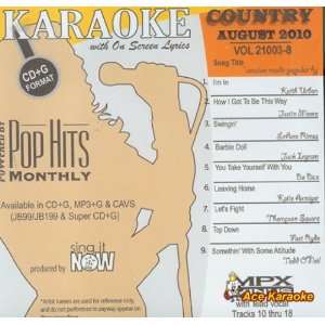  Pop Hits Monthly Country   August 2010 Karaoke CDG 