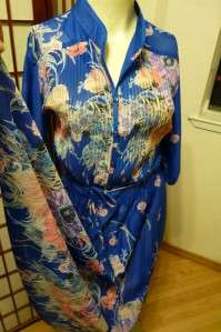 70s Vintage SHEER Pleated Asian CULTURAL Geesha PINUP Mod Floral DECO 