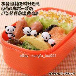 8pc Cute Panda Bear Food Picks Bento Party Decor JAPAN  