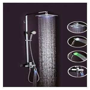 Faucetland 024002065 Wall Mount Rain Shower Faucet?build in LED Lights 