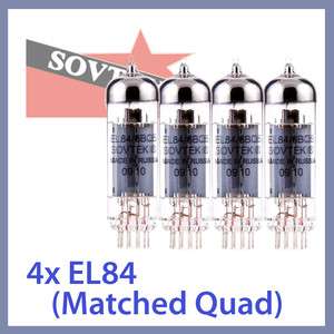 4x NEW Sovtek EL84 6BQ5 Vacuum Tube, Matched Quad TESTED  