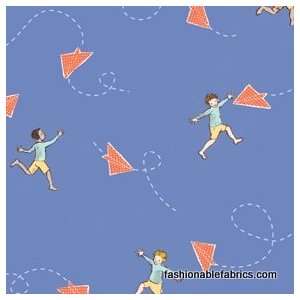  Children at Play Chasing Airplanes in Blue by Sarah Jane 