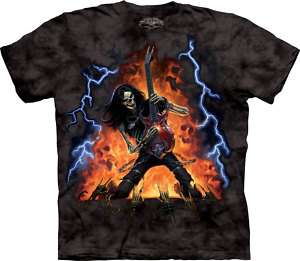 New PLAY WITH FIRE SKELETON GUITAR T Shirt  