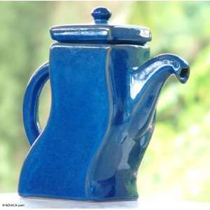  Ceramic teapot, Blue Akimbo