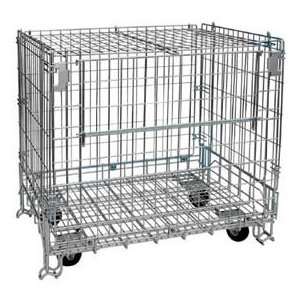  Folding Wire Container With Casters 48x40x45 1/2