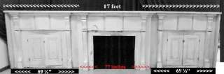   FIREPLACE Wall MANTLE w CUPBOARDS Old White Paint KENTUCKY Country