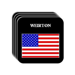 US Flag   Weirton, West Virginia (WV) Set of 4 Mini Mousepad Coasters