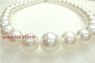   TOP QUALITY 1712 16mm Natural south sea white pearl necklace 14K