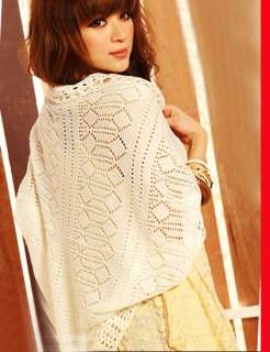 Fashion clothing knit coat boho cape G9937rice white  