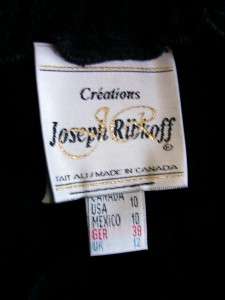   RIBKOFF VTG 80s Black Slinky Style Textured Pant Jacket Suit 10