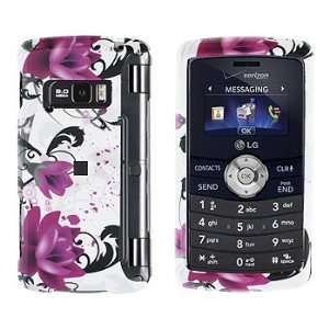  WHITE WITH PURPLE ROSE SNAP ON HARD SKIN SHELL PROTECTOR 
