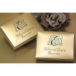  Personalized Wedding Thanks Custom Favor Boxes   Gold 