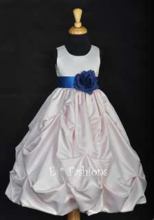 PINK ROYAL BLUE BABY FLOWER GIRL DRESS SM LG 2 4 6 8 10  