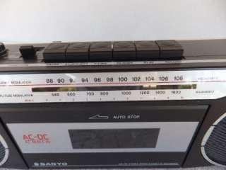 Vtg. SANYO WC20000 Mini AM/FM Stereo Radio Cassette Recorder BoomBox W 