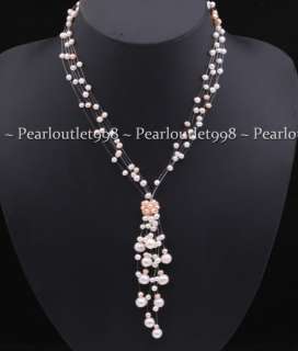 GENUINE CULTURED FRESHWATER PEARL LARIAT NECKLACE  
