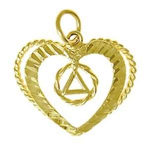 Alcoholics Anonymous AA Recovery Symbol Pendant #393 4, 3/4 Wide and 